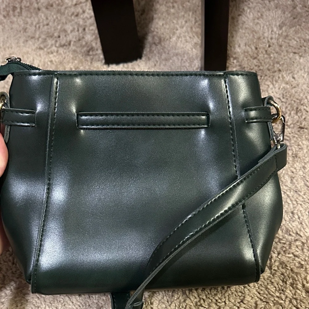 Dark Green Women’s Crossbody Bag with Belt Detail